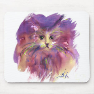 PURPLE KITTEN,KITTY CAT PORTRAIT,White Mouse Pad