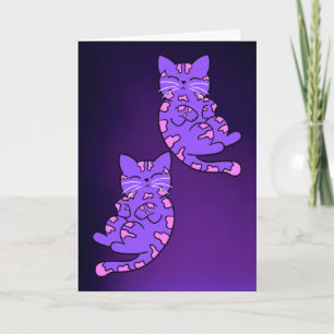 Purple Kitten Twins 2 Card