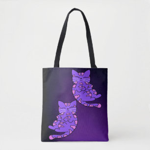 Purple Kitten Twins 2 Tote Bag