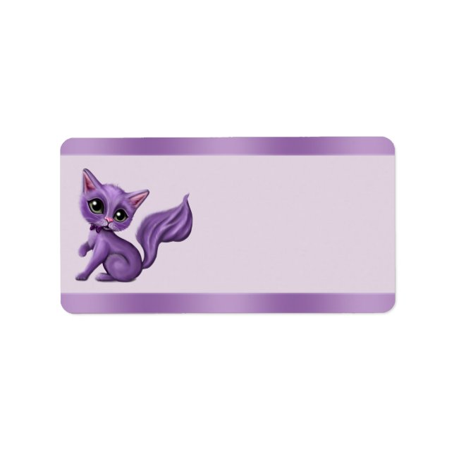 Purple Kitty Address Labels (Front)