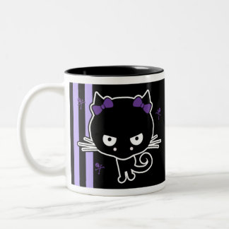 Purple Kitty Two-Tone Coffee Mug