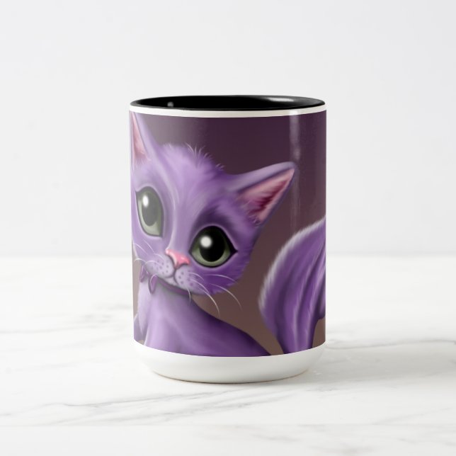 Purple Kitty Two-Tone Mug (Center)