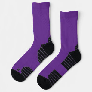 purple knee-high socks with black toes and heels