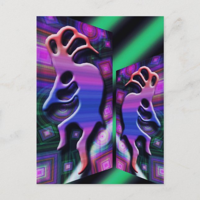 Purple Kokopelli Abstract Postcard (Front)