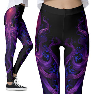 Purple Kraken Tentacles Ocean Sea Monster Octopus Leggings