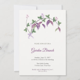Purple Lablab Vine Garden Brunch Invitation