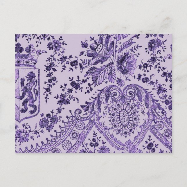 Purple Lace Flowers Postcard (Front)