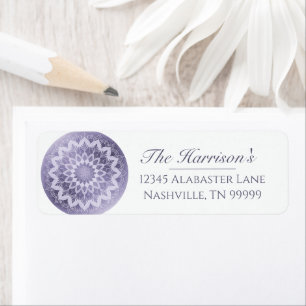 Purple Lace Mandala Wedding Address Return Address Label