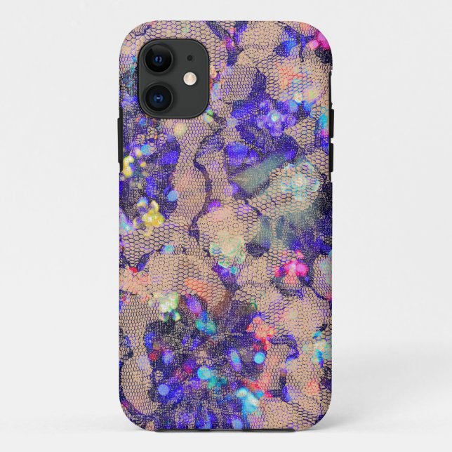 Purple Lace Roses Case-Mate iPhone Case (Back)