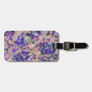 Purple Lace Roses Luggage Tag