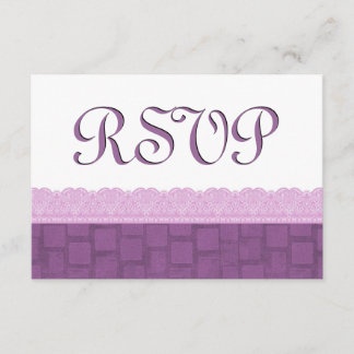 Purple Lace RSVP Wedding Card