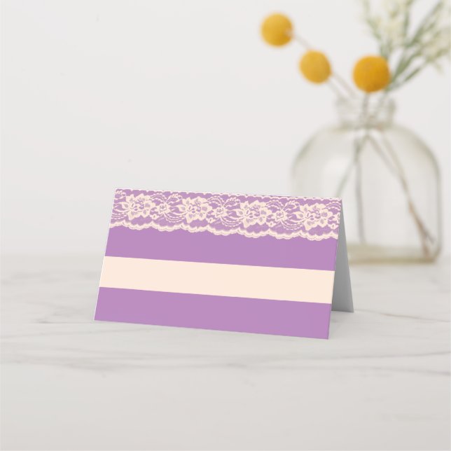 Purple Lace Table Decor Mimosa Bar  Place Card (Front)