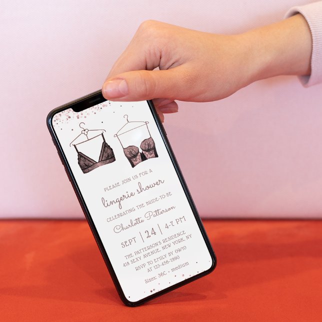 Purple Lace Watercolor Lingerie Bridal Shower Invitation (Creator Uploaded)