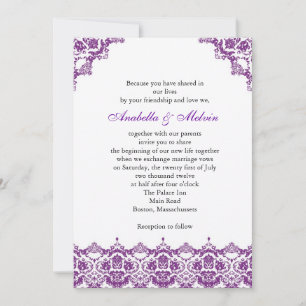 Purple Lace Wedding Invitation