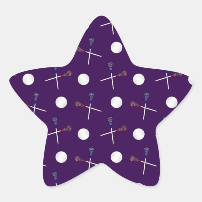 Purple lacrosse pattern star sticker (Front)
