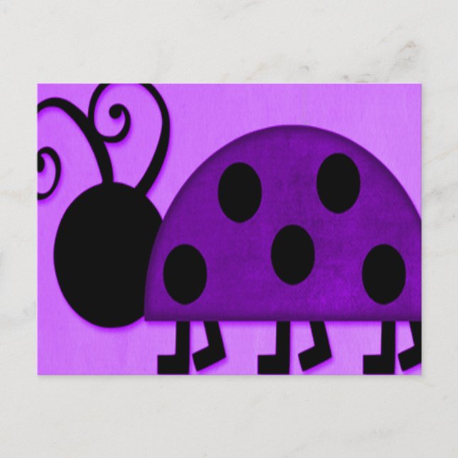 Purple Lady Bug Postcard (Front)