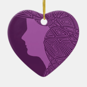Purple Lady Ceramic Ornament