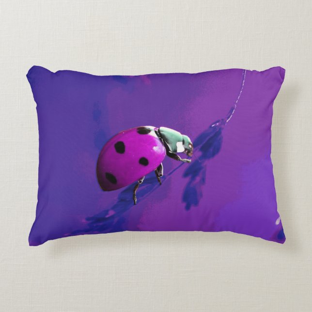 Purple Ladybug Decorative Cushion (Front)