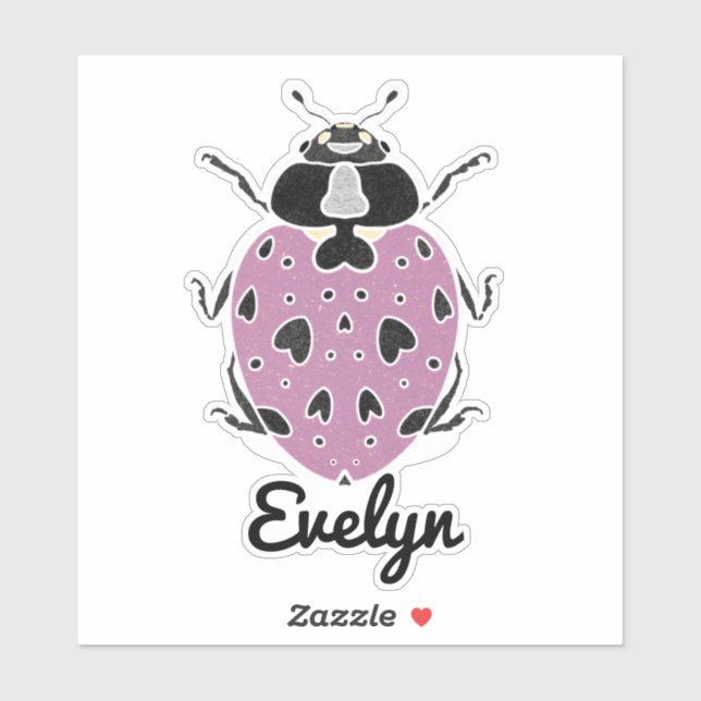 Purple Ladybug with Name (Sheet)