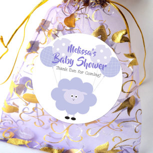 Purple Lamb Baby Shower Gender Neutral Thank You Classic Round Sticker