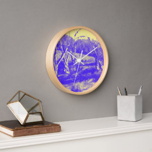 Purple Lands Yellow Skies Clock