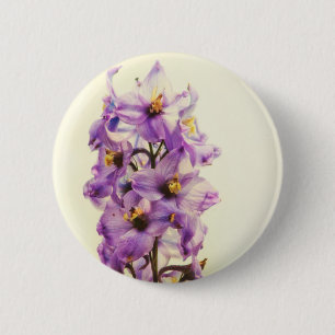 Purple Larkspur Delphinium 6 Cm Round Badge