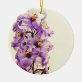 Purple Larkspur Delphinium Ceramic Ornament