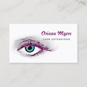 Purple Lash Extension Artist Business Card