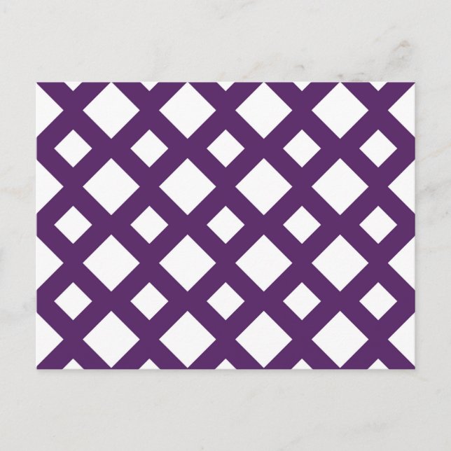 Purple Lattice on White Postcard (Front)