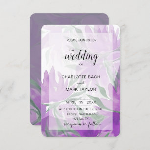 Purple Lavander Watercolor Elegant Floral Invitation