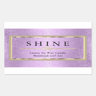 Purple Lavender and Gold Rectangular Sticker