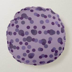 purple, lavender and grape dots round cushion