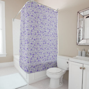 purple, lavender and gray dots shower curtain