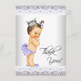 Purple Lavender and Grey Baby Shower Thank You