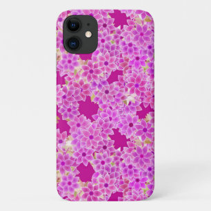 Purple, lavender and plum flowers, plum background iPhone 11 case