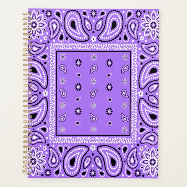 Purple Lavender Bandanna Paisley Country Hip Hop C Planner (Front)