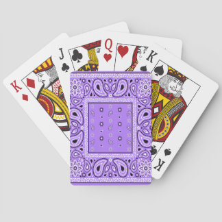 Purple Lavender Bandanna Paisley Country Hip Hop C Playing Cards