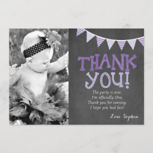 Purple & Lavender Birthday Thank You Card