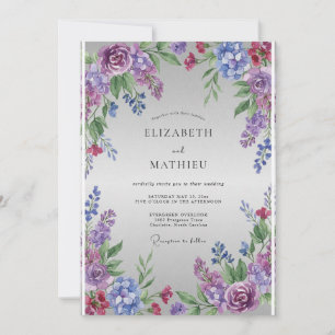 Purple Lavender Blossom Wedding Invitation