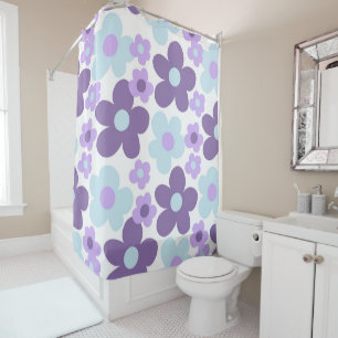 Purple Lavender Blue Daisies Retro Dream #1 #retro Shower Curtain