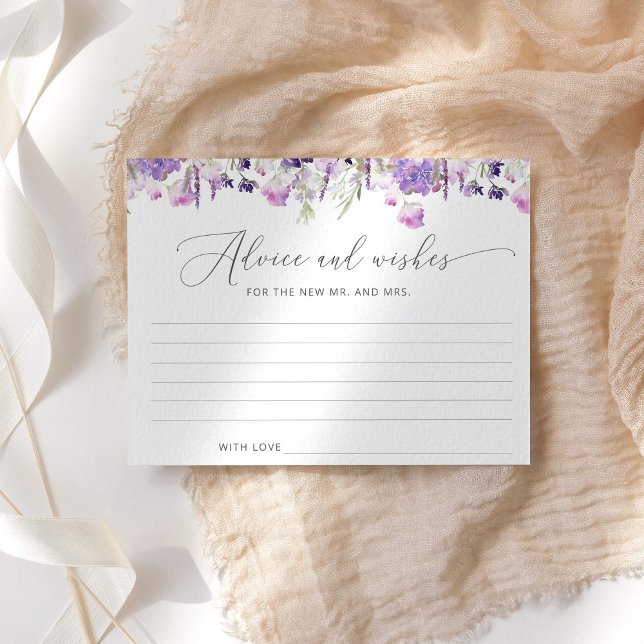 Purple lavender bridal advice and wishes card (Creator Uploaded)