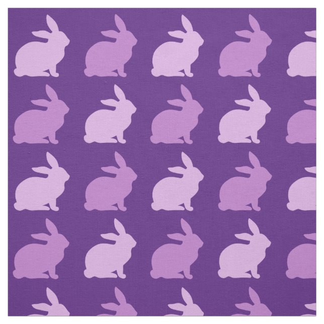 Purple Lavender Bunny Rabbit Fabric (Swatch)