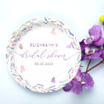 Purple Lavender Butterflies Bridal Shower Paper Plate<br><div class="desc">Purple Lavender Butterflies Bridal Shower Paper Plates. Matching items available.</div>
