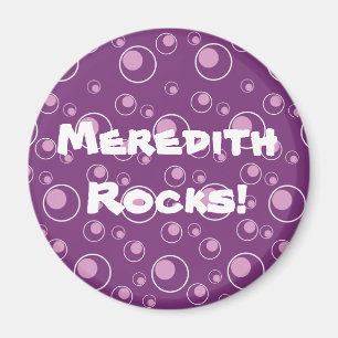 Purple Lavender Circles Pattern Round Magnet