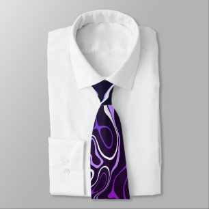Purple lavender damascus abstract swirls pattern tie