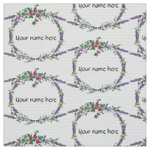 purple lavender eucalyptus roses watercolor fabric
