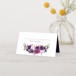 Purple Lavender Floral Boho Wedding Place Card