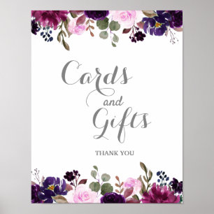 Purple Lavender Floral Boho Wedding sign poster