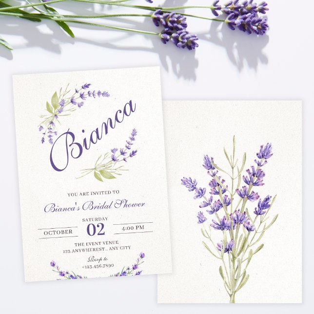 Purple Lavender floral bridal shower Invitation (Creator Uploaded)