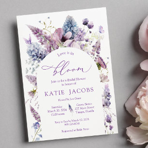 Purple + Lavender Floral Bridal Shower Invitation